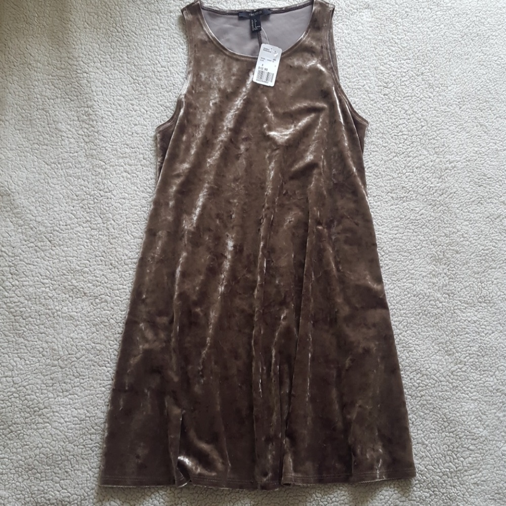 Brand new crushed velvet olive dress